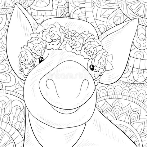 Coloring Pig Stock Illustrations 4378 Coloring Pig Stock