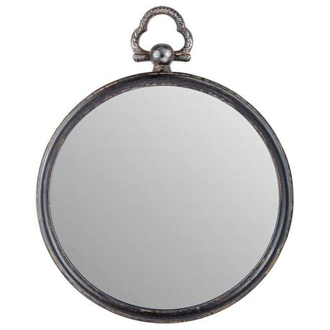 Round Antique Black Metal Mirror With Top Handle Hobby Lobby Metal