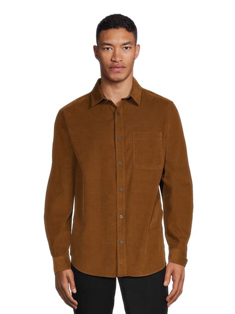 George Mens Corduroy Shirt With Long Sleeves Sizes S 3xl