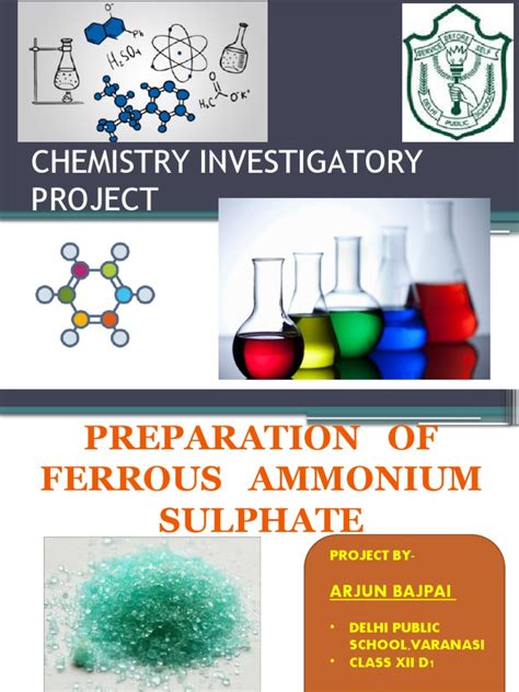 Preparation Of Mohr S Salt Project Pdf Salt Chemistry Sulfate