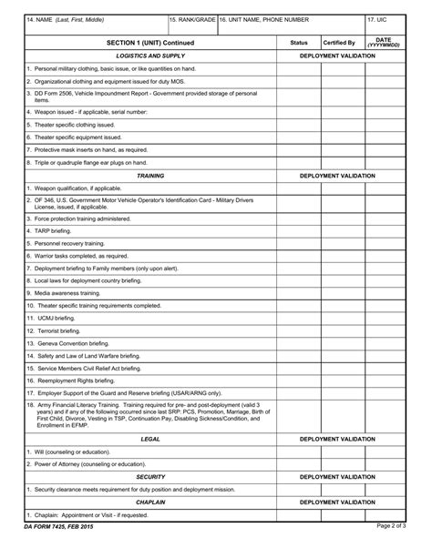 Da Form 7425 Fill Out Sign Online And Download Fillable Pdf