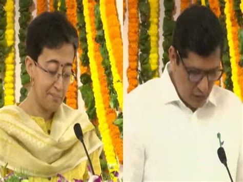 Aam Aadmi Party Arvind Kejriwal Cabinet Saurabh Bhardwaj Atishi Oath