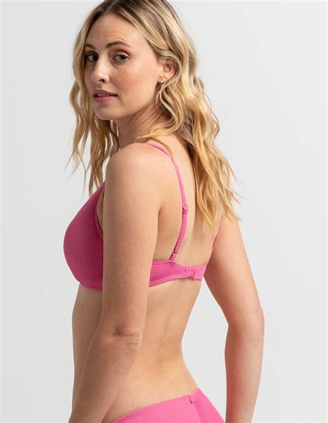 ROXY Love The Surfeuse Elongated Triangle Bikini Top HOT PINK Tillys