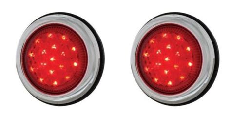 Pair Flush Fit Round Led Tail Lights Universal For Hot Rods