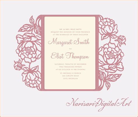 Pocket Fold Wedding Invitation Template Invitations Resume Examples