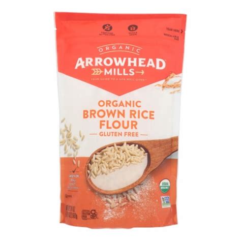 Arrowhead Mills Organic Brown Rice Flour Gluten Free Case Of