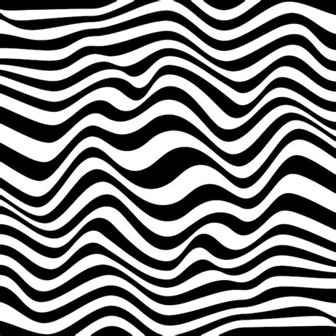 Abstract Background In Black And White With Wavy Lines Pattern