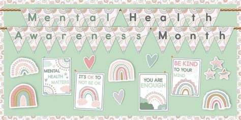 Mental Health Awareness Month Bulletin Board Pack Twinkl