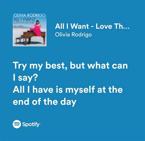 All I Want - Olivia Rodrigo (lyrics) | Pretty lyrics, Lyrics of english ...