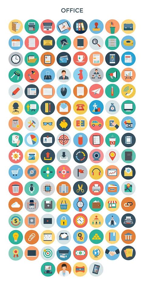 3200 Flat Vector Psd Icons Business Icons Vector Flat Design Icons