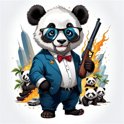 Premium Photo Panda Gangster Mascot Esport Logo Design