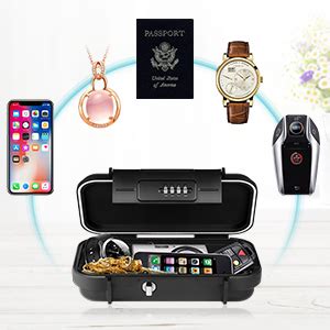 HUANLANG Portable Safe Lock Box With Combination Lock Mini Beach Travel