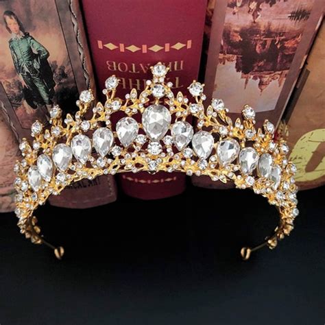 Coroa De Cabelo Noiva Dourada Tiara Casamento T118 Elo7