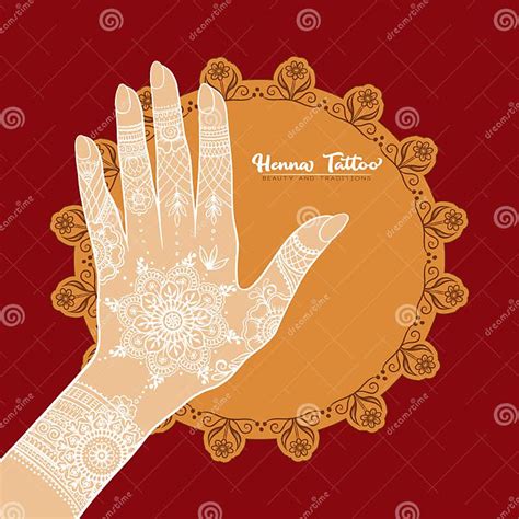 Hands With Traditional Indian Henna Tattoo Stock Vector Illustration