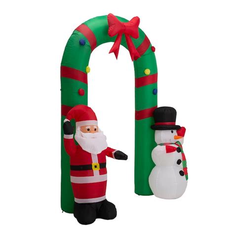 Glitzhome 8 Ft Lighted Santa Christmas Inflatable Archway In The