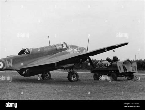 RAF Bomber Command A Handley Page Hampden crew pose in front of their aircraft, April 1940 Stock ...