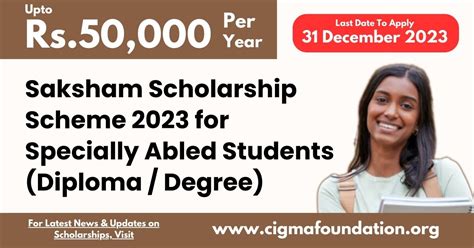 Saksham Scholarship Scheme For Specially Abled Students Diploma