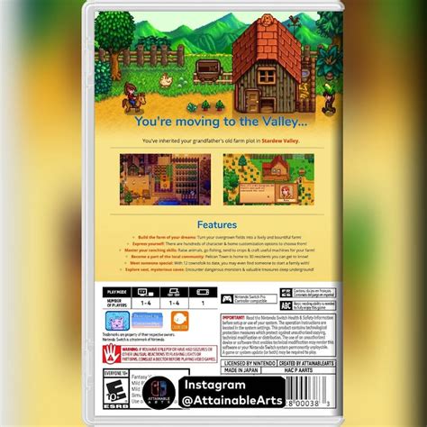 Stardew Valley Game Covers Custom Cases Nintendo Switch Etsy