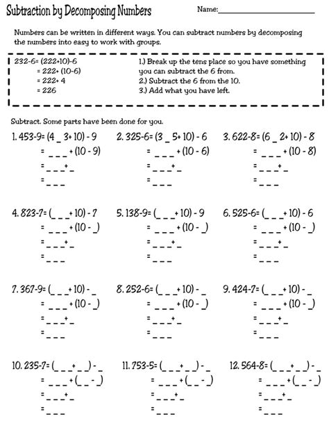 Compose And Decompose 3 Digit Numbers Worksheets