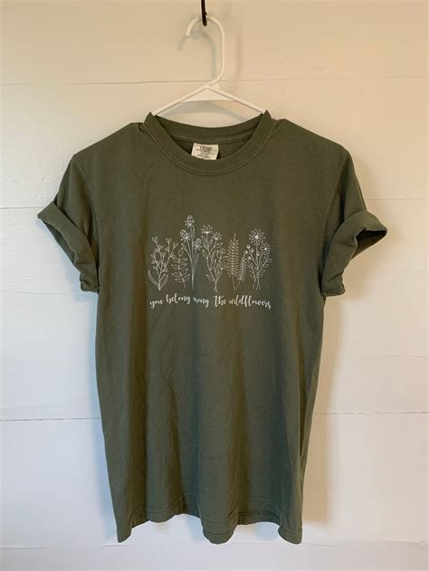 Vintage Wildflower Shirt Graphic Tee Short Sleeve Shirt For Etsy