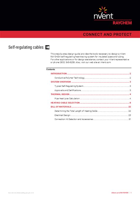 Nvent Raychem Self Regulating Heat Tracing Design Guide Resource Library