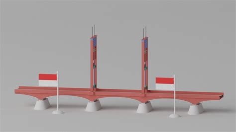 ampera bridge palembang indonesia  model cgtrader