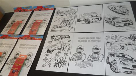 Kit De Desenhos Para Colorir Giz De Cera Tema Hot Wheels No Elo Loja Do Alex Ae