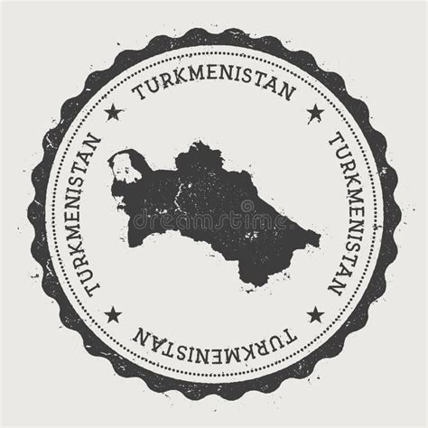 Turkmenistan Map Vintage Stamp Stock Vector Illustration Of Business