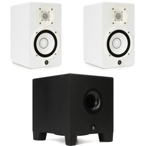 Yamaha HS5 White 5 inch Monitor Pair with HS8S Subwoofer | Sweetwater