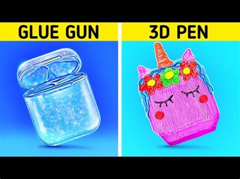 D Pen Vs Hot Glue Amazing D Pen And Hot Glue Crafts And Diy Hacks By Go Like Youtube
