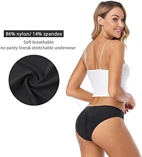 Wealurre Seamless Underwear Invisible Bikini No Show Nylon Spandex