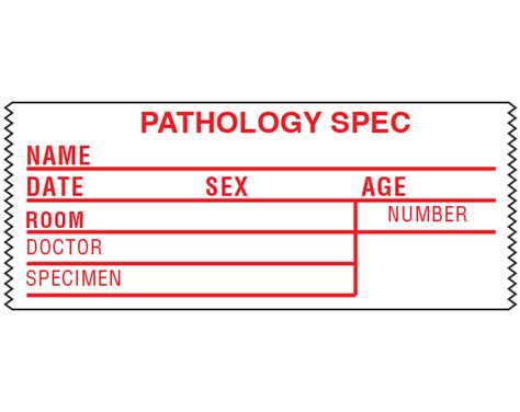 Sl 4 Information Tape Labels For Pathology Specimen Collection