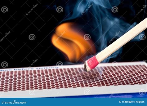 Matchstick on fire stock photo. Image of match, sulfur - 16460820