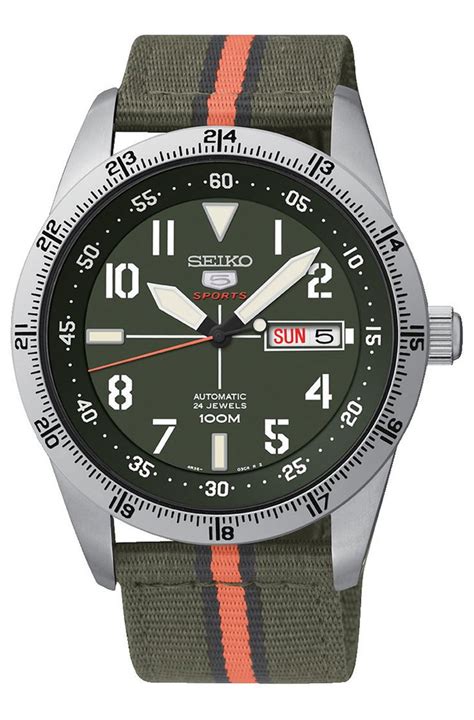 Seiko 5 Sports Srp515 Military 4r36 Army Green Automatic Mens Watch