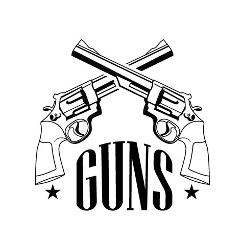 Crossed Guns Logo Vector Design Vector Art At Vecteezy