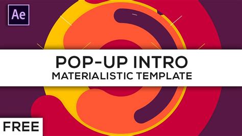 Free Pop Up Intro Template For After Effects Cs6 And Cc Youtube