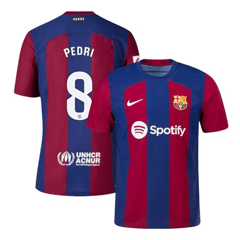 Mens Authentic Pedri 8 Barcelona Home Soccer Jersey Shirt 202324