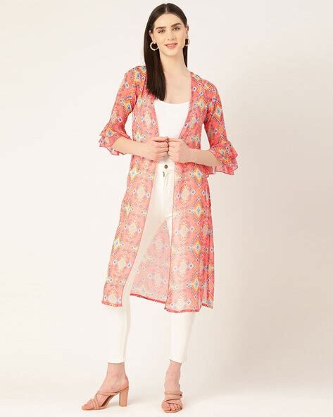 Buy Wisstler Floral Print Open Front Shrug Ajio