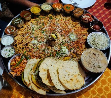 bahubali paratha thali stock photo  image  appetizer