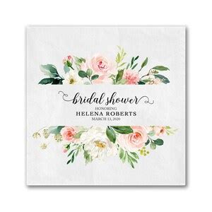 Personalized Napkins Bridal Shower Custom Printed Monogram Napkins