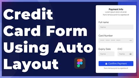 Credit Card Form With Auto Layout Figma Crash Course Autolayout