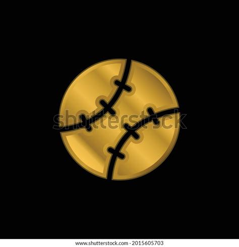 Baseball Gold Plated Metalic Icon Logo Stock Vector Royalty Free