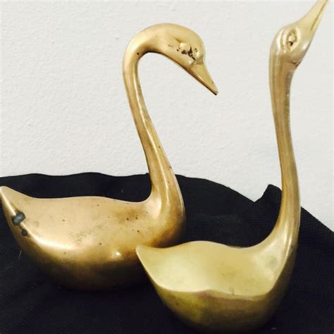 Vintage Brass Swans A Pair Chairish