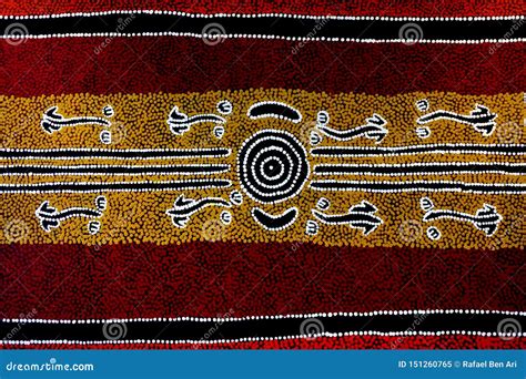 Indigenous Australian Art Dot Painting Background Editorial Image