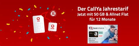 Vodafone CallYa Jahres Tarif mit 50 GB Daten für 99 99 Euro