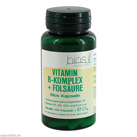 Vitamin B Komplex Folsäure Bios Kapseln 100 St