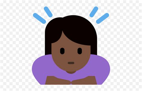 Woman Bowing Emoji With Dark Skin Tone Meaning And Clip Art Bowing