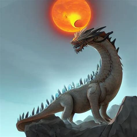 A Dragon Guarding The Sun Modernism Digital Art Stable Diffusion