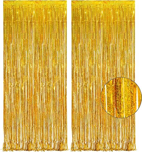 Gold Foil Curtain Party Backdrop Greatril Foil Fringe