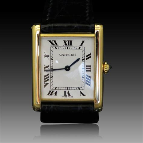 Montre Vendue Cartier Tank Louis Cartier Extraplate Or Jaune 18k